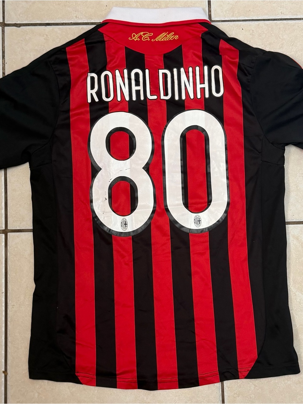 2009-10 AC Milan Ronaldinho Home Adidas Jersey